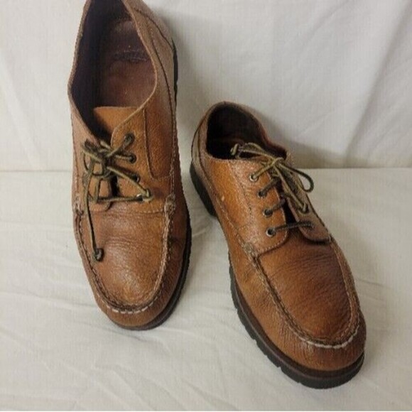 Orvis Size 12  Leather Lace Up Boat Shoes Style LIght Brown OV80208 - Picture 2 of 11